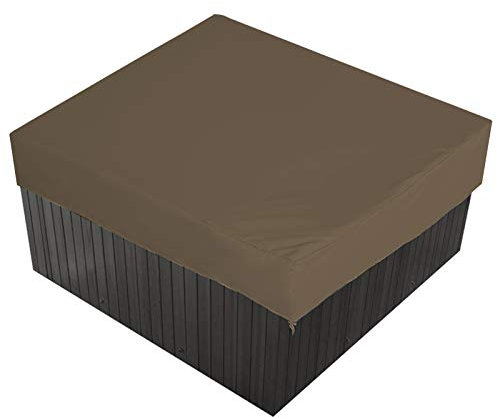 AMGJ Housse de Bain à Remous Carrée Etanche Bache d'extérieur pour Spa Couverture de Spa en Tissu Polyester 190T Anti-poussière Anti-UVavec Un Sac de Rangement 7 Tailles au Choix,Marron,210x210x30cm