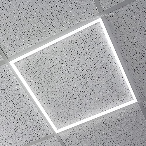 Long Life Lamp Company 2 x 40w LED Suspended Ceiling Light Edge Lit Border Frame Panel 600 x 600 Cool White Recessed Ceiling Light
