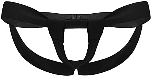 Bommi Fairy String Ouvert pour homme avec anneaux coulissants et renforts dos nu Jockstraps Hommes Sous-vêtements de sport Taille basse, Noir , 24.0-38.0