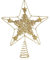 COM-FOUR® Deco Star Christmas - Estrella de decoración navideña de Metal - Poinsettia de pie con Purpurina - Copa de árbol de Navidad Dorada (Dorado / 28cm)