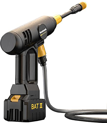 QAZNHODDS Lavadora a Presión Inalámbrica 40 Bar Boquilla Multifuncional Hidrolimpiadora Lavadora, Caudal máx 180 l/h, Cargador Rápido y Bote de Espuma,B