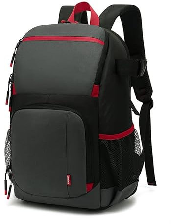 LEEMASING Multifunctional Large Capacity Camera Bag Waterproof And Wear-resistant Double Shoulder Photography Bag For Women Men Photographers (Grey)