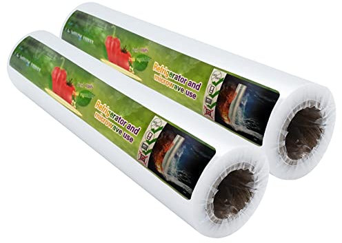 Confezione da 2 rotoli di pellicola trasparente per alimenti, 30 cm x 500E, per conservare gli alimenti, per la preparazione della cucina, pellicola riutilizzabile (adatta per dispenser di grandi