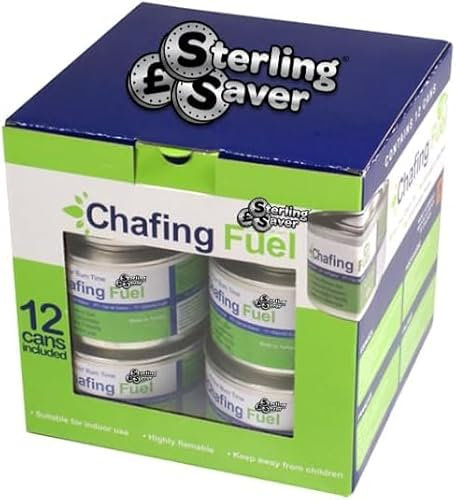 Sterling Saver 12 x 3.5 Hour Chafing Dish Fuel Gel Cans (12)
