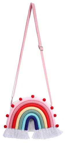 PACKOVE Kinder-Regenbogen-Rucksack Umhängetasche Tragetasche Organizer-Beutel Hängende Aufbewahrungstasche Mädchen-Umhängetaschen Für Umhängetaschen Geldbörse Für Mädchen