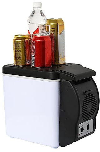 6 Litre Portable Fridge, 12V Car Refrigerator Mini Camping Freezer Electric Cool Box with Shoulder Strap for Picnics Travel Outdoor