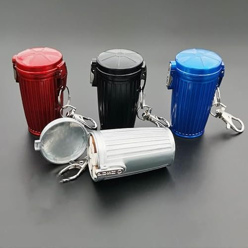 4 Stück Zigaretten Taschenaschenbecher,Aschenbecher für unterwegs - Tragbarer Aschenbecher to go Geruchsdicht Mini Reise Aschenbecher mit Deckel und Schlüsselanhänger Taschenascher für Draußen