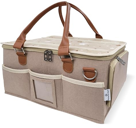 HOME FOR EACH Baby-Wickeltasche mit Deckel, mehrere Fächer, wasserdichte Wickeltasche für Kleinkinder, Reise-Babytasche für Must-Haves, Baby-Geschenkkorb für Neugeborene