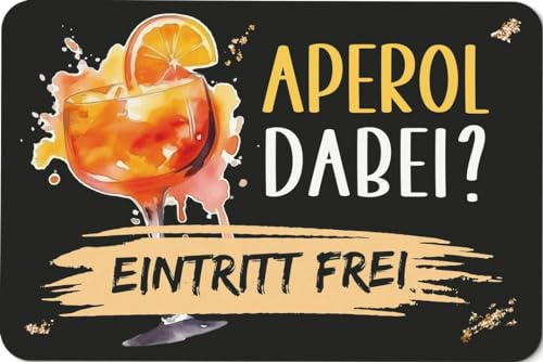 Tassenbrennerei Fußmatte innen - Aperol dabei? Eintritt frei - Türmatte lustig mit Spruch - Waschbar - Holy Aperoli - Aperoliker