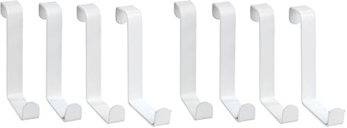 WENKO Türhaken 4er Set, Garderobenhaken für die Tür in Bad oder Küche, 7,6 x 1,2 x 6 cm, weiß matt (Packung mit 2)