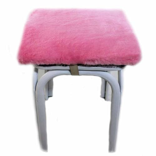 SHTGOI Cojín de asiento de piel sintética cuadrado para silla de comedor, silla de oficina, coche, 30 x 30 cm, color rosa