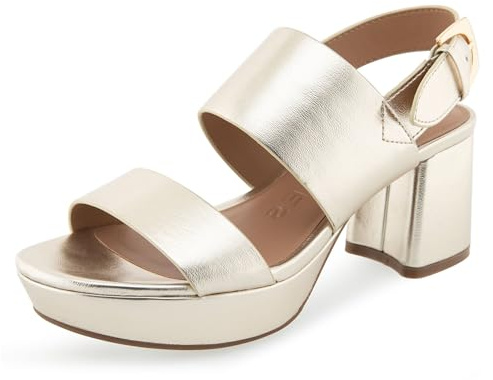 Aerosoles Women's CAMILIA Platform Sandal, Soft Gold PU, 9M