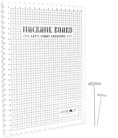 Avejjbaey Tablero de macramé con rejilla de 8 x 11 pulgadas, trenzado, joyería, proyecto de trabajo de punto a mano, pulsera, cuerda de anudar, tabla de macramé de ganchillo para hacer joyas