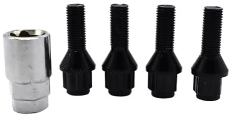 PUNICS Kompatibel Mit VW Für Amarok Für Sharan Für Touareg Für Caddy Radbolzen 4 Stück Auto-Radsicherungsschrauben Muttern Lugs M12 X 1,5 Radnabenmuttern