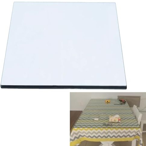 SXKJQER Temperato Trasparente Vetro Quadrato Trasparente Piano In Vetro, Tavolo Vetro per Interni Ripiano, Piano Tavolo In Vetro Temperato, per Tavoli Da Pranzo, Tavolini Da Caffè(50x50cm)