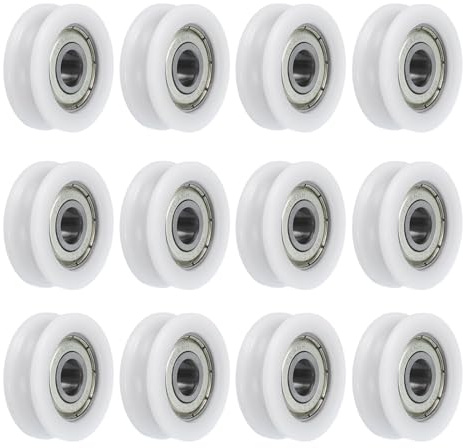 QUARKZMAN 12st U608Zz Nylon Remskiva Kullager U-spår 8 x 30 x 10 mm Rullhjul U-spår (Gcr15) kromstållager, Abec3