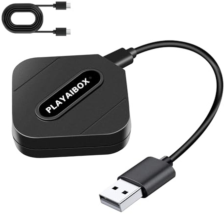 Car Play Wireless Adapter 2 in 1 Wireless CarPlay Adapter UK & Android Auto Wireless Adapter UK Converts Wired CarPlay to Wireless CarPlay Mini Dongle Compatible with Cars from 2016 & iPhone iOS 10+