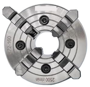 OURNXI Drehfutter, 160 mm, 4 Backen, unabhängiges Spannfutter, K72-160, manuelles Drehfutter aus Metall