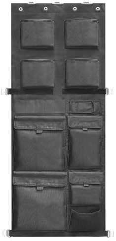 XTQINJIN Gun Safe Door Organizer, Gun Safe Accessories Storage with Pistol Holster, Ammo Holder, Multi Pockets and Mag Pouches, Adjustable Width Fits Door Panel (460B)