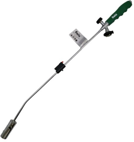 Nola Unkrautbrenner max. 1.300 °C, Bajonettanschluss Unkrautvernichter 80cm, Abflammgerät, Butangas Art. 879, leistungsstarker Gasbrenner, Piezozündung, Flamme regulierbar, Passend: NOLA 707 Gas