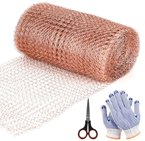 XCRPRT Protección contra caracoles, cinta de cobre contra caracoles, 12,7 cm de ancho, alambre de cobre contra caracoles, bancal alto, cinta de cobre, valla de caracol de metal para evitar ratones de