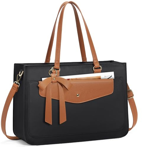 RAINSMORE Stor damväska med clutch, universitetsväskor, laptopväska 15,6 tum, arbetsväska, vattentät shoppingväska, 15,6 Pulgadas, modern