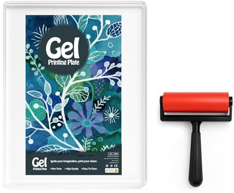 INNOVAYOU Piastra da stampa in gel da 12,7 x 17,8 cm, impermeabile e lavabile, per stampa con gomma a pressione, adatta per realizzare biglietti, arti e mestieri, scrapbooking, diari, decorazioni per