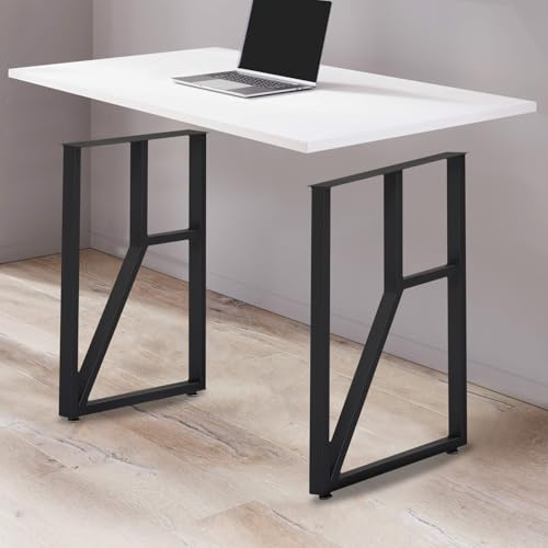 LNINNERY Tischbeine Industrial Design, 50x71 cm Schwarz 2 Stück Tragkraft 200 kg Metall Rechtwinklig