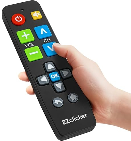 EZclicker Hisense TV Remote | Big Button Universal TV Remote Control for All Hisense ONLY (Black) Simplified and Easy to Use (2xAAA Batteries not Included)