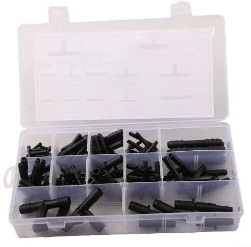 Juego de conectores de manguera de coche de 125 piezas para diversas aplicaciones T pieza y reductores