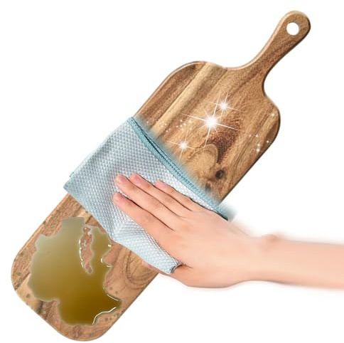 Tabla de Cortar de Madera,Tablas Con Asa Incorporada | Platos de Servicio Reversibles para Cocina Quesos y Restaurante con Uso Versátil