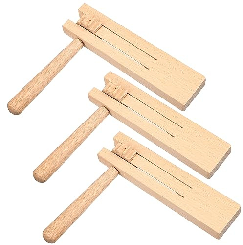 Balacoo Wooden Ratchet Noise Maker Traditional Matraca Instrument for Boys and Girls Party Sporting Events 3pcs Set