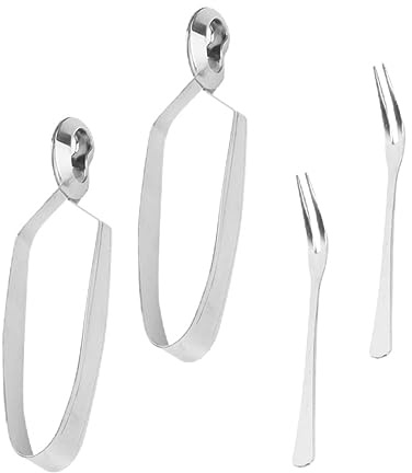 WEKADRIN 4pièces Pince à Escargots Acier Inoxydable Fourchette à Escargots Pratique Vaisselle De Cuisine Pour Repas Et Fêtes
