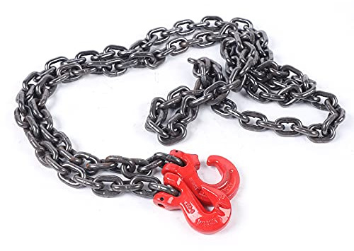 Polipasto de cadena 2T 3 m, polipasto manual de acero aleado, polea con gancho, resistente cadena para taller, construcción, garaje, industria y almacén, color rojo y negro