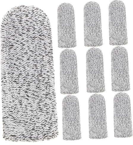 SMASOLO 10 piezas Fundas Protectoras de Dedos Resistentes Cortes para Pulgar Manga Antideslizante Unisex Duradera para Protección Manual Cocina y Trabajo Artesanal
