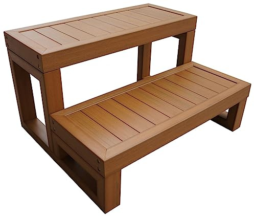 2-Step Anti-Fatigue Spa Ladder – Durable 362.9 kg Capacity Slip-Resistant Indoor/Outdoor Hot Tub Step Stool Ideal for RVs and Bathtubs
