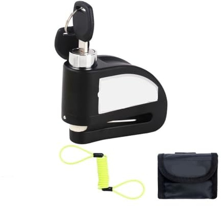 para Scooter Motocicleta Bicicleta Rueda Accesso Universal Disco Bloqueo Seguridad Freno De Cerraduras Disco Candado(Black1)