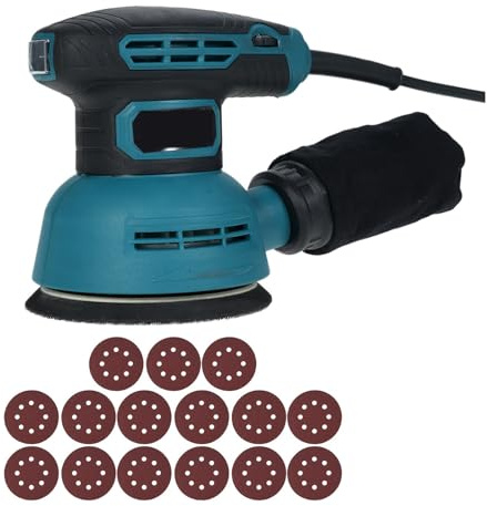 Levigatrice Orbitale Casuale Da 5 Pollici, Raccolta Della Polvere Ad Alte Prestazioni, 12000 Giri/min, 6 Velocità Variabili, For La Lavorazione Del Legno Levigatura Fine