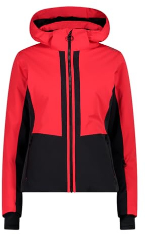 CMP Damen Skijacke aus Twill mit Abnehmbarer Kapuze Gr. S = 38 | Clima-Protect-Membran, Feel-Warm-Flat-Wattierung, leichte Wärmeisolierung, 4-Wege-Stretch für Bewegungsfreiheit