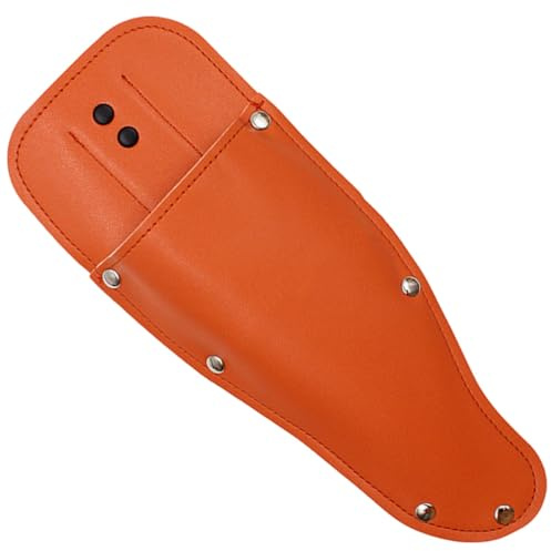 DOITOOL Funda para Tijeras de Podar de Cuero Naranja Estuche para Tijeras de Jardinería Resistente y Portátil Funda para Herramientas de Poda Adecuado para Uso al Aire Libre