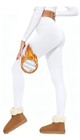 BENNIES Leggings Mujer Invierno de Cintura Alta Pantalones Térmicos Leggins Termicos Pantalon Negro Ropa Gimnasio Mallas Deporte Licras Deportivas Pantalones Jogger et Yoga Blanco M