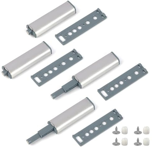 4 abridores de puerta de presión para abrir puertas, amortiguadores para puerta de armario, abridor de presión, cierre de presión para diseño de muebles, empuje para abrir accesorios de puerta de