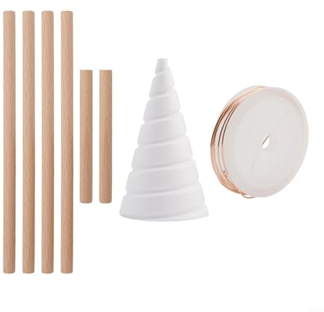 Besttoolifes Electroculture - Kit para hacer jardinería, alambre de cobre puro 99% + estacas de madera para plantas + plantilla de bobinado de silicona, para el cultivo de plantas en el hogar y al