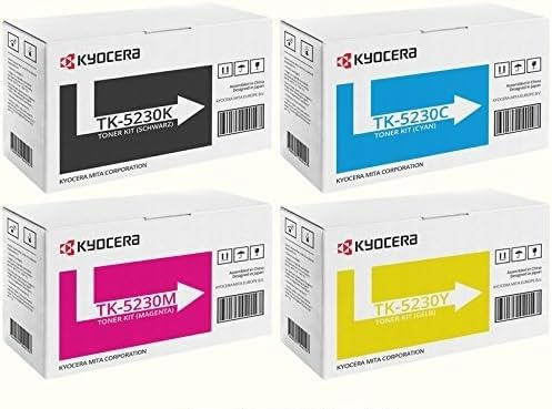 4x TK-5230 Kyocera Original Toner Ecosys M5521cdn M5521cdw P5021cdn P5021cdw - inkl. Tonerliga Touchpen Kugelschreiber