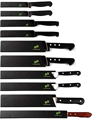 EVERPRIDE Chef Knife Sheath Set (10-Piece Set) Universal Blade Edge Cover Guards for Chef’s and Kitchen Knives – Durable, BPA-Free, Felt Lined, Sturdy ABS Plastic – Knives Not Included