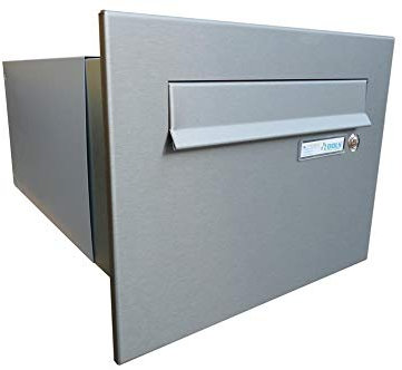 B-242 XXL Edelstahl Mauerdurchwurf Briefkasten mit Klingel (Tiefe: 39-62 cm) - LETTERBOX24.de