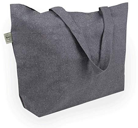 sehr große Tragetasche – Bente | aus recycelter Baumwolle | mit dickem stoff | sehr robust | 2 langen Henkel | ideal als Einkaufstasche, Badetasche, Shopper Handtasche