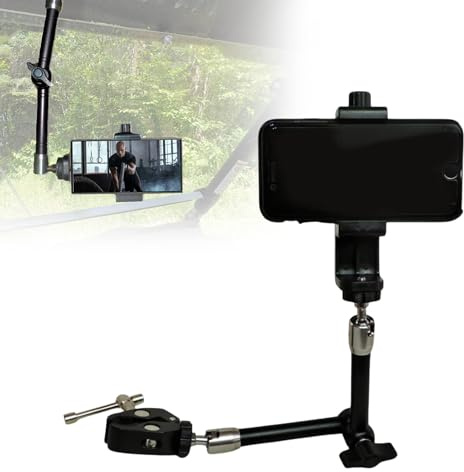 Hornet Outdoors Hunting Tree Stand Universal Cell Phone/POV Camera Mount Phone & Action Camera Mount for Small Tubing Quick-Adjust Multi-Angle Holder for E-Bike, ATV, UTV, Boat, Marine