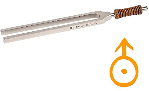 Sonic Energy Planeten Therapie Stimmgabel, Uranus (TTF-U) | 207,36 Hz, Ton Gis3, 21,2 cm lang, 114 g, in Deutschland gefertigt, inkl. Hülle, vernickelter Stahl, Korkgriff