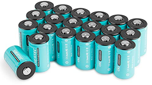 Batteri CR2 3 V litiumbatteri, Shentec 20-pack 1 000 mAh CR2-batterier, lämplig för rökdetektorer, larmapparater, ficklampa, kameror, engångsbatteri kompatibel med DLCR2 CR15H270 och KCR2